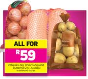 Potatoes 2Kg, Onion 2Kg And Butternut 2's-For All