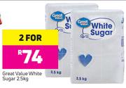 Great Value White Sugar-2 x 2.5Kg