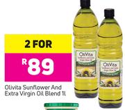 Olivita Sunflower And Extra Virgin Oil Blend-2 x 1Ltr