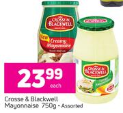 Crosse & Blackwell Mayonnaise Assorted-750g Each