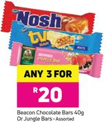 Beacon Chocolate Bars 40g Or Jungle Bars Assorted-For Any 3