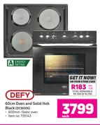 Defy 60cm Oven & Solid Hob Black DCB006-Each