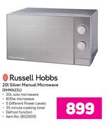 Russell Hobbs 20Ltr Silver Manual Microwave RHMA23L