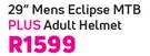 Raleigh 29" Mens Eclipse MTB Plus Adult Helmet -For Both