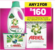 Ariel Auto Washing Powder-3Kg, Capsules 21's Or Liquid-2Ltr-For 2