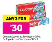 Colgate Active Salt Toothpaste-75ml Or Triple Action Toothpaste-100ml-For 3