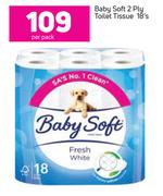Baby Soft 2 Ply Toilet Tissue-18's Per Pack