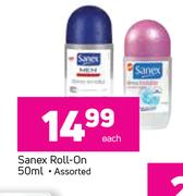 Sanex Roll On Assorted-50ml Each