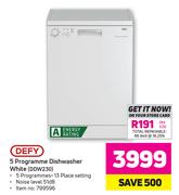 Defy 5 Programme Dishwasher White DDW230