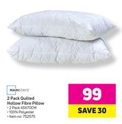 Mainstays 2 Pack Quilted Hollow Fibre Pillow