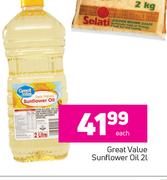 Great Value Sunflower Oil-2L Each