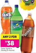 Fanta, Sprite Or Stoney Assorted-For Any 2x2Ltr