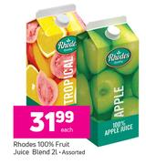 Rhodes 100% Fruit Juice Blend-2L Each