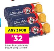 Bakers Blue Label Marie Biscuits-Any 3x200g