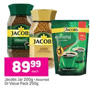 Jacobs Jar 200g or Value Pack 250g-Each