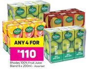 Rhodes 100% Fruit Juice Blend-For Any 4 x 6x200ml