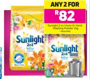 Sunlight 2-In-1 Auto Or Hand Washing Powder-Any 2x2Kg