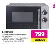 Logik 20Ltr Manual Microwave Oven Silver P70H20L-SES
