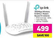 TP-Link 300Mbps Wireless N ADSL2 Modem Router TD-W8961N