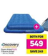 Discovery Adventures Queen Airbed Plus 3 Quarter Airbed-Both For