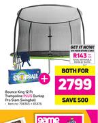 Bounce King 12 Ft Trampoline Plus Dunlop Pro Slam Swingball-Both For