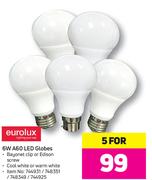 Eurolux 6W A60 LED Globes-For 5