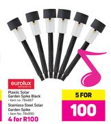 Eurolux Plastic Solar Garden Spike Black-For 5