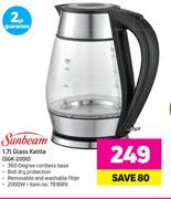 Sunbeam 1.7Ltr Glass Kettle SGK-2000
