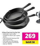 3 Piece Cast Iron Fry Pan Set