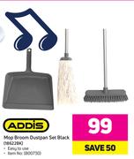 Addis Mop Broom Dustpan Set Black 