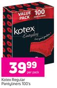 Kotex Regular Pantyliners-100's Per Pack