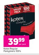 Kotex Regular Pantyliners-100's Per Pack
