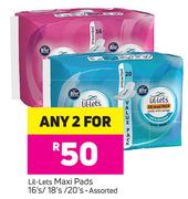 Lil-Lets Maxi Pads Assorted-2 x 16's/18's/20's 