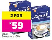 Equal Sweetners 100's Pack-For 2 Packs
