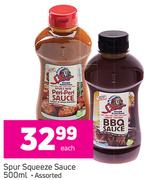 Spur Squeeze Sauce Assorted-500ml Each