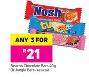 Beacon Chocolate Bars-40g Or Jungle Bars Assorted-For Any 3