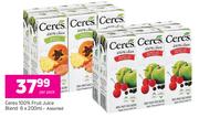 Ceres 100% Fruit Juice Blend Assorted-6 x 200ml Per Pack