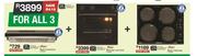 Univa Black Cookerhood + Univa Black Eye Level Oven + Univa Black 4 Plate Hob-All For 3