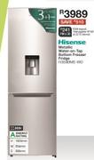 Hisense Metallic Water On Tap Bottom Freezer Fridge
