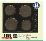 Univa Black 4 Plate Hob