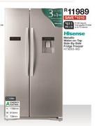 Hisense Metallic Water On Tap Side By Side Fridge Freezer