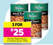 Rhodes Baked Beans In Tomato Sauce-3x410g