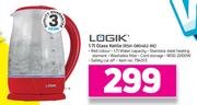 Logik 1.7Ltr Glass Kettle RSH-080462-RE