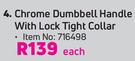 Trojan Chrome Dumbbell Handle With Lock Tight Collar-Each