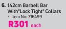 Trojan 142cm Barbell Bar With "Lock Tight" Collars-Each