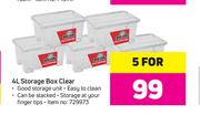 4Ltr Storage Box Clear-For 5