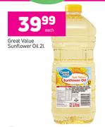 Great Value Sunflower Oil-2Ltr Each