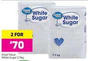 Great value White Sugar-2x2.5Kg