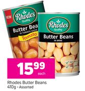 Rhodes Butter Beans Assorted-410g Each
