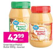 Great Value Peanut Butter Assorted-800g Each